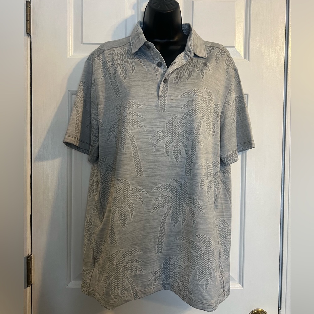 Tommy Bahama Gray Palm Tree Patterned Men's Shirt